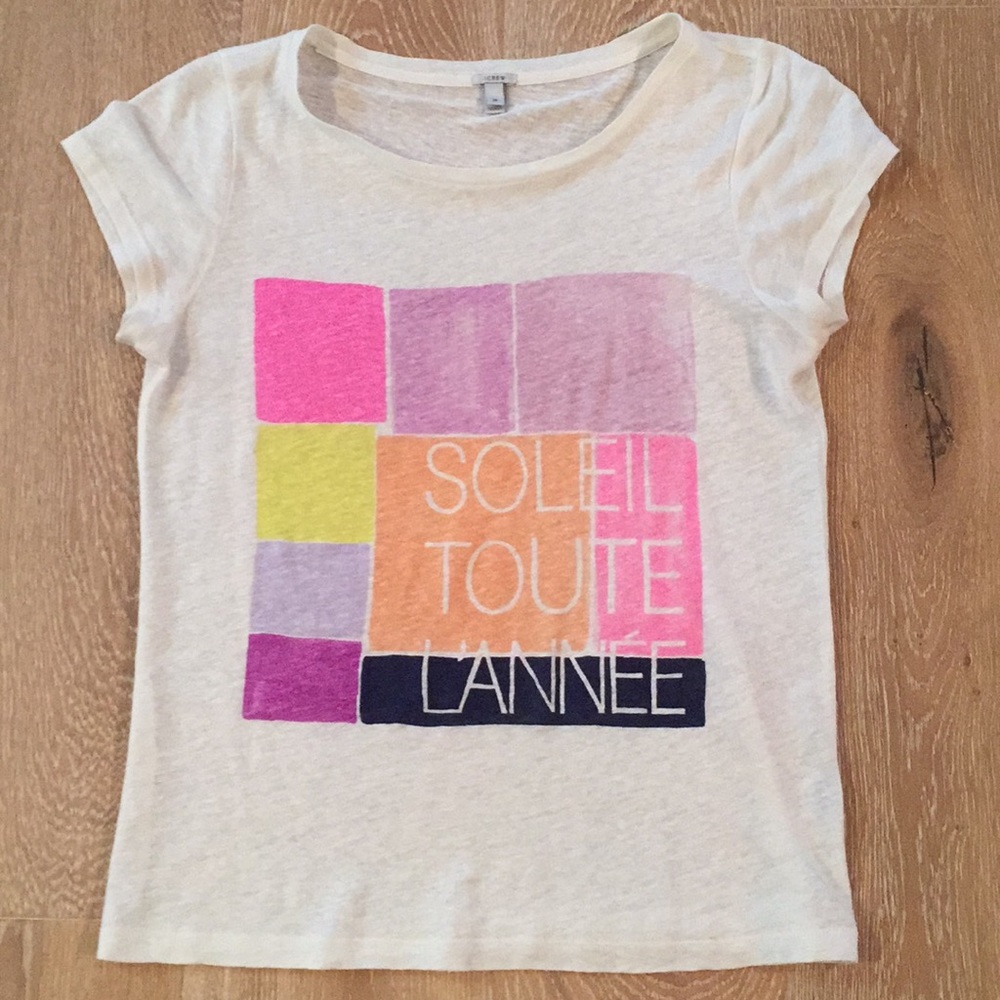 Jcrew linen graphic tee